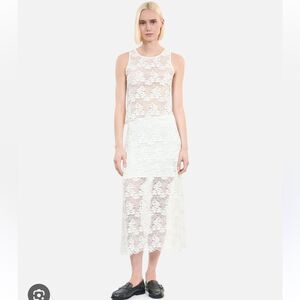 $325 The Kooples Long ecru lace skirt NWT